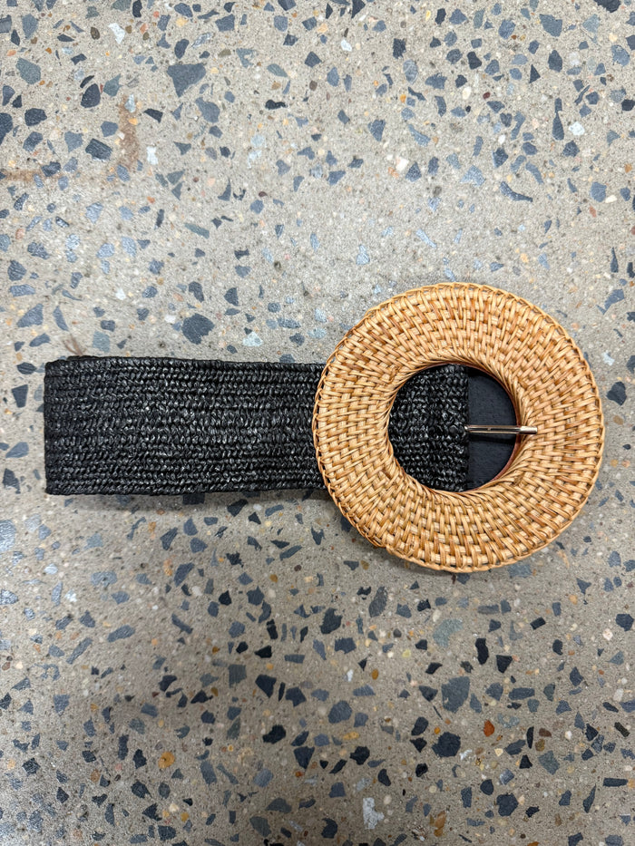 Boutique Belt - Rattan Buckle (Black)