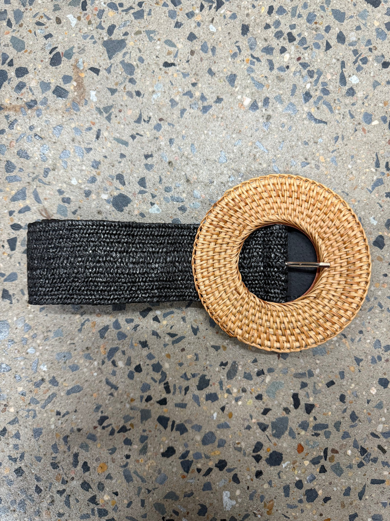Boutique Belt - Rattan Buckle (Black)