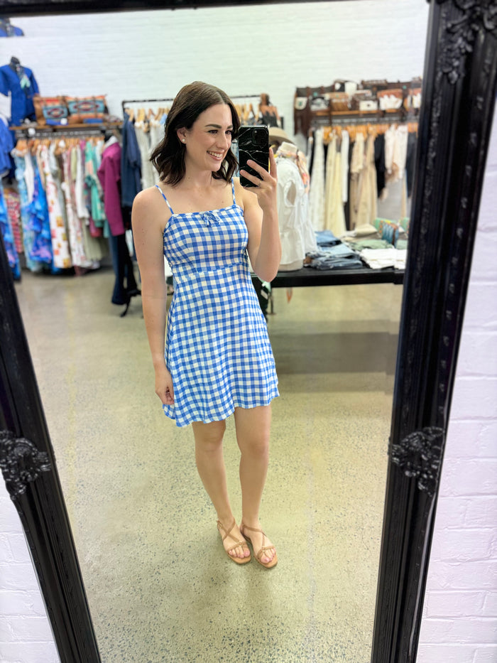 Beatrix Dress - Blue Gingham