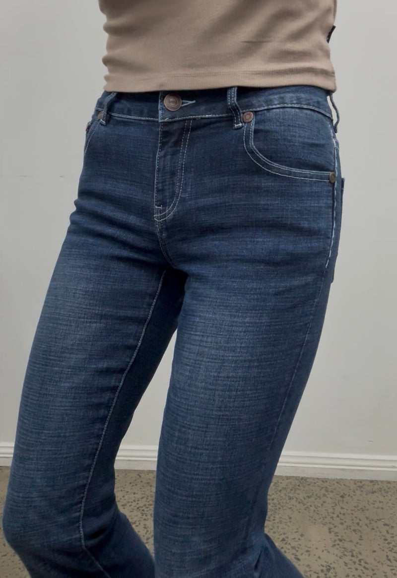 CC Western Jeans - Wide Leg Dark Blue Wash Trouser II