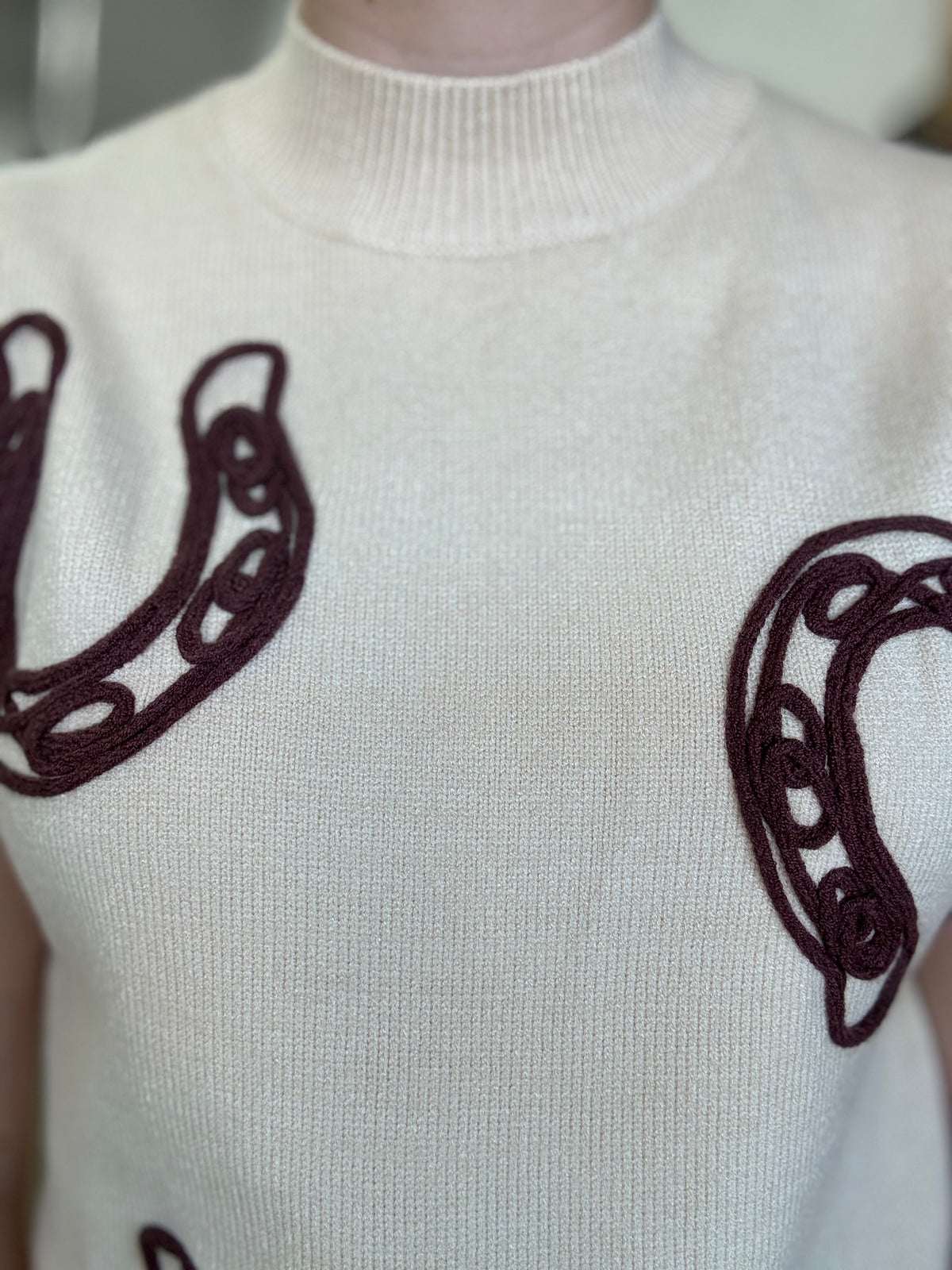 Lottie Knit Vest - Beige/Brown