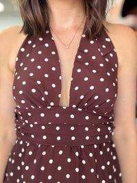 Betzie Maxi Dress - Berry Wine Polka Dot