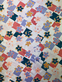 Western Wild Rag - Floral Check (Purple)