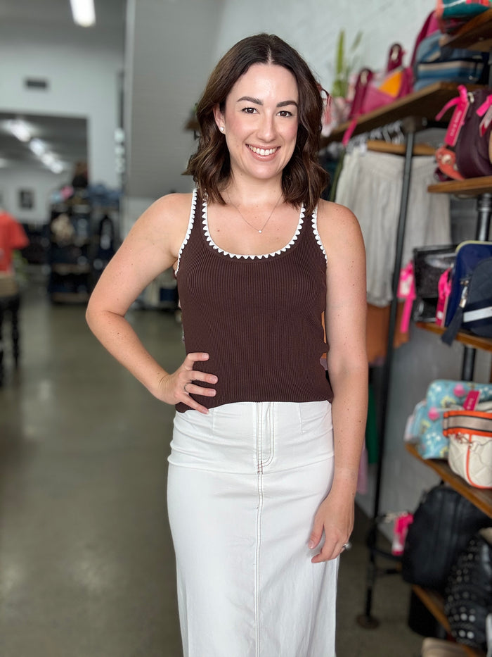 Maree Knit - Chocolate & White