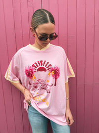 Hellcat Oversized Tee - Pink & Yellow