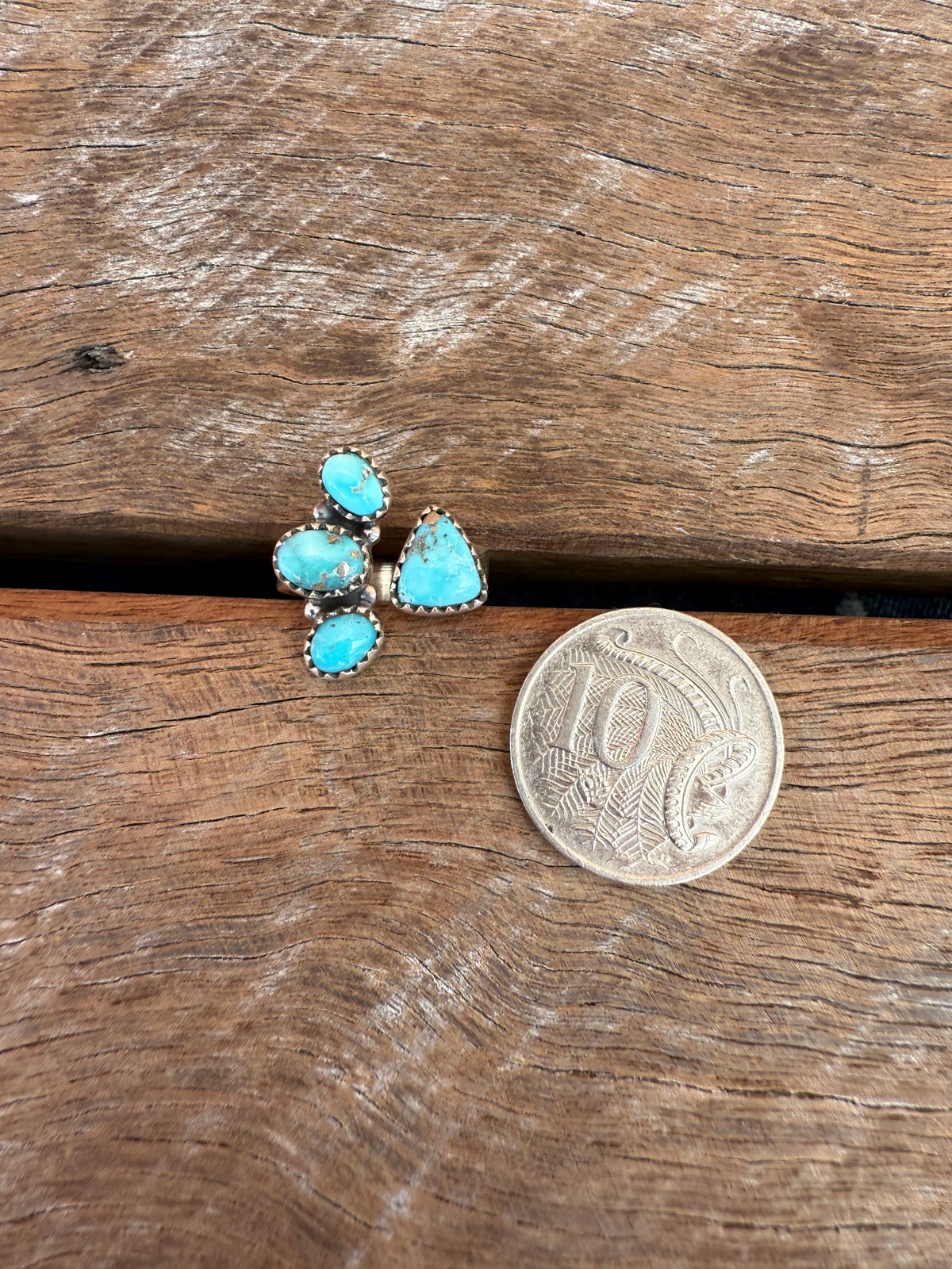 Sooner Adjustable Ring - Silver Turquoise