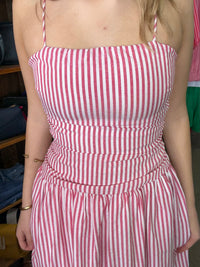 Franca Maxi Dress - Pink & White Stripe