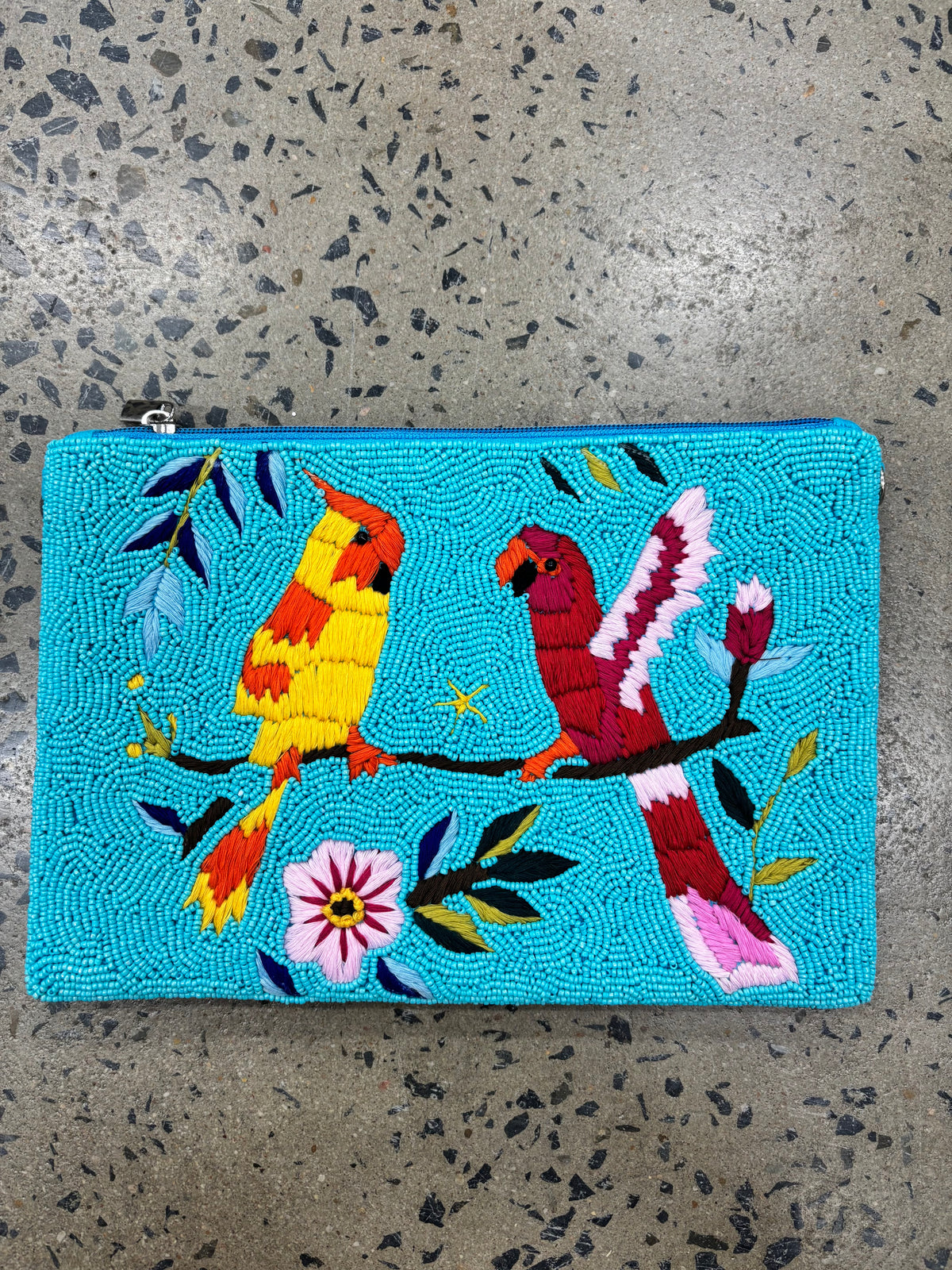 Beaded Clutch - Parrot