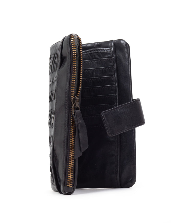Ardrossan Braided Leather Wallet - Black