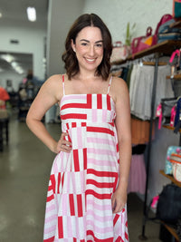 Valentia Geo Maxi - Pink/Red/White