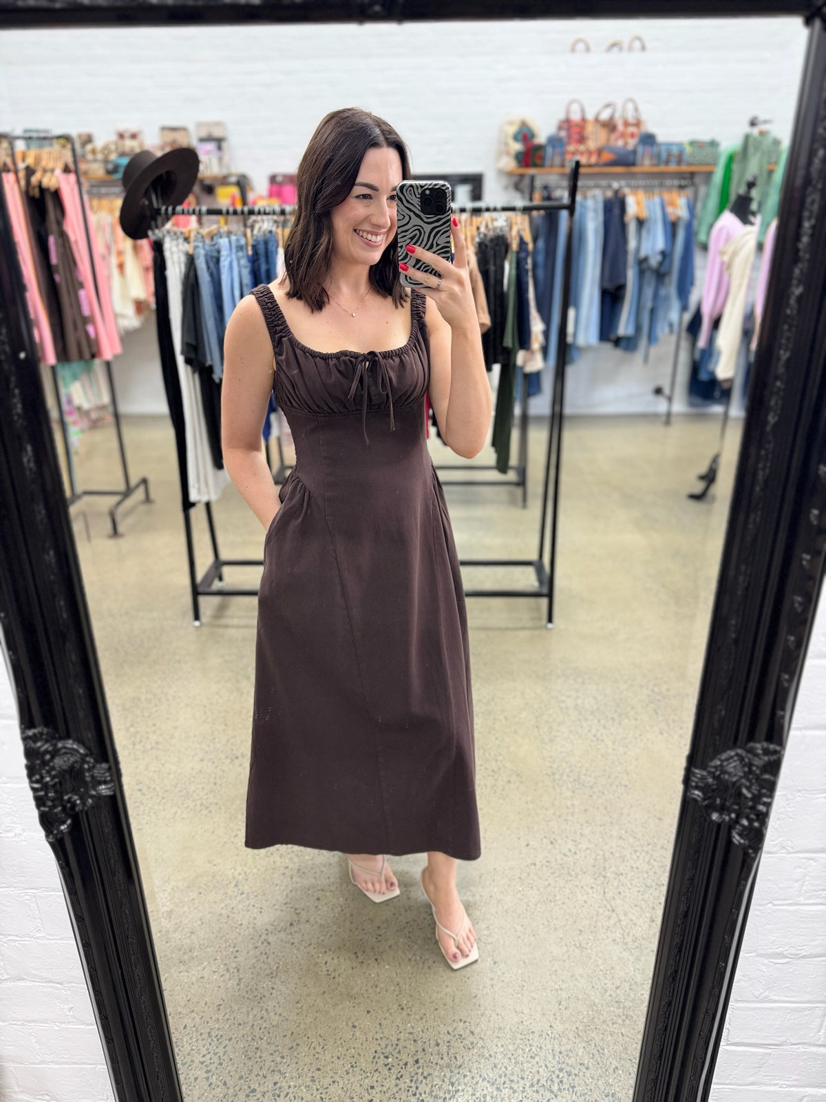 Poppy Dress - Brown