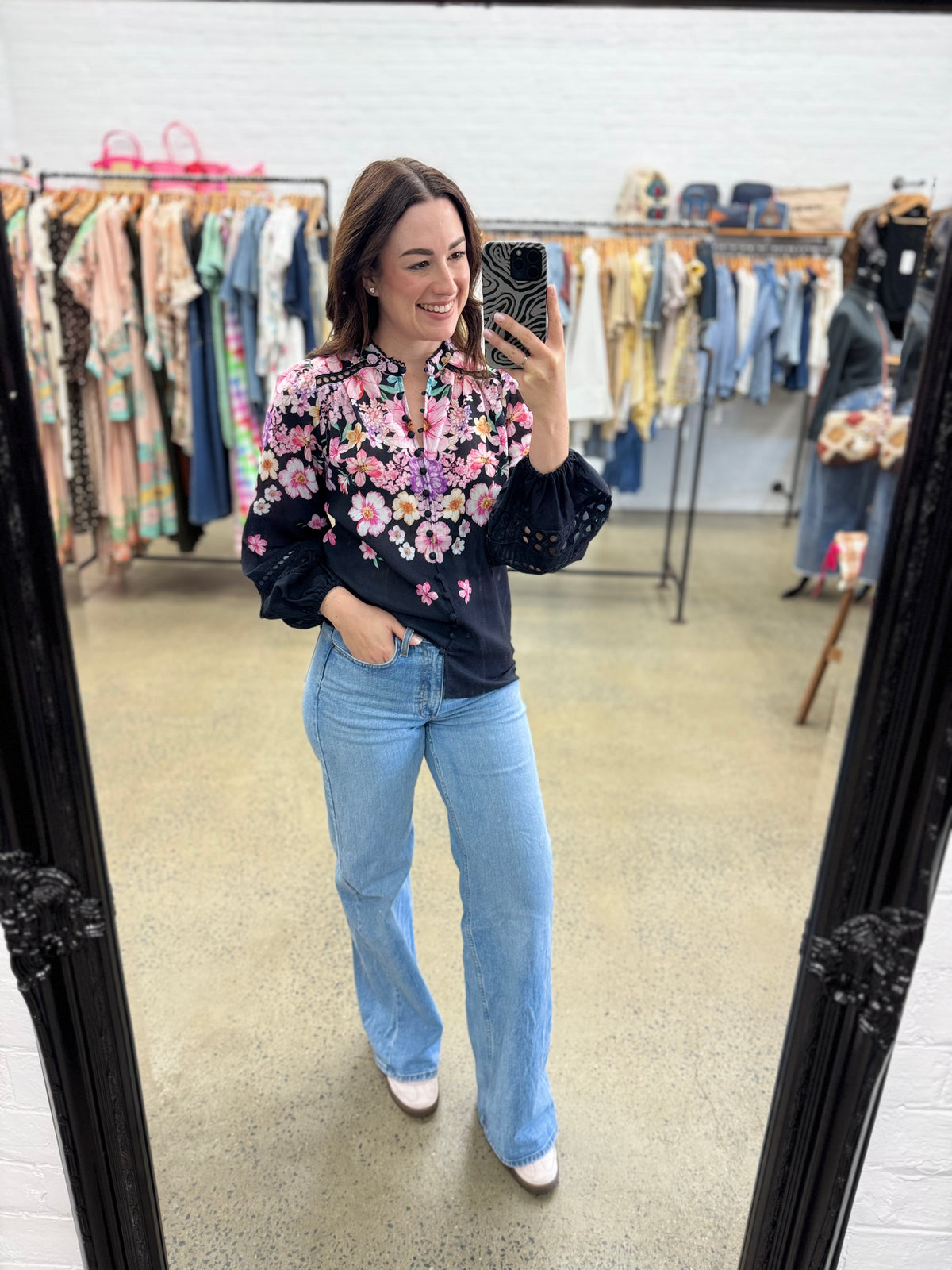 Lika Top - Black Floral