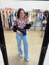 Lika Top - Black Floral