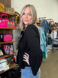 Nyxie Ruffle Top - Black