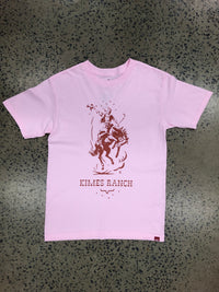 Kimes Ranch Tee - Lucky B Saddle Bronc (Pink)