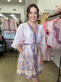 Carla Mini Dress - Blush Pink Floral