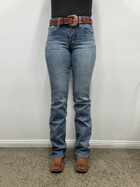 Rock & Roll Cowgirl Jeans - BW4RD09087 - Curve Embroidery Mid Rise Riding Fit