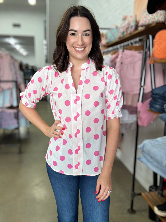 Pippa Top - White and Pink