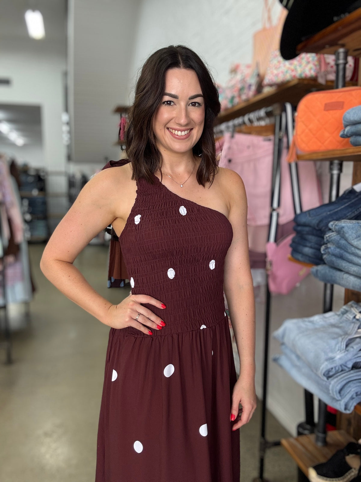 Ronnie Maxi Dress - Berry Wine Polka Dot