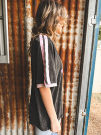 Surf Then Margs Oversized Tee - Black & Pink