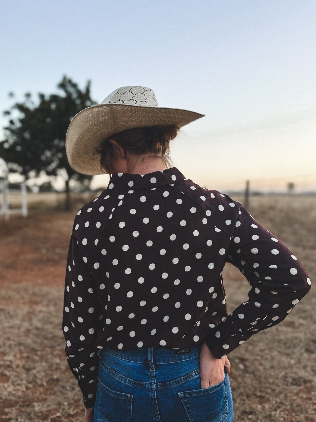 Mae Top - Chocolate Polka Dot
