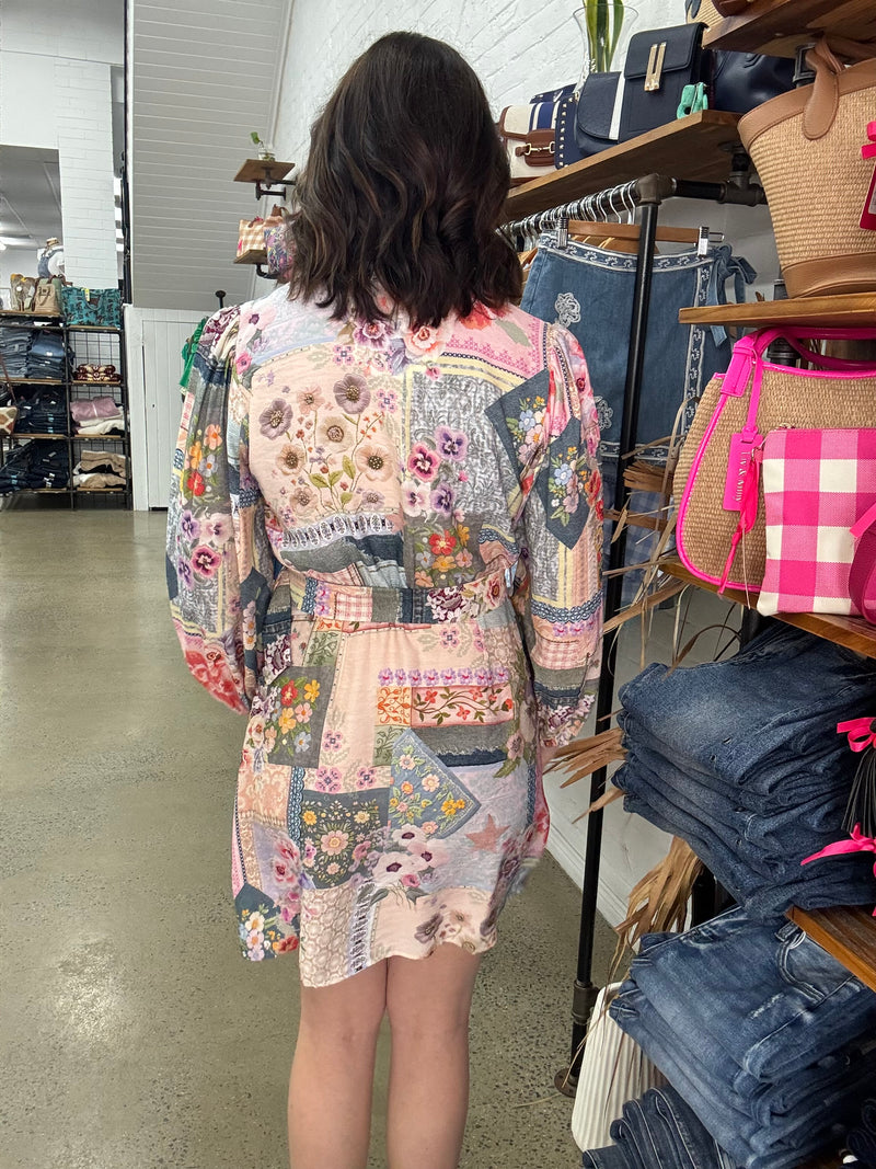 Kathryn Mini Dress - Floral Patchwork
