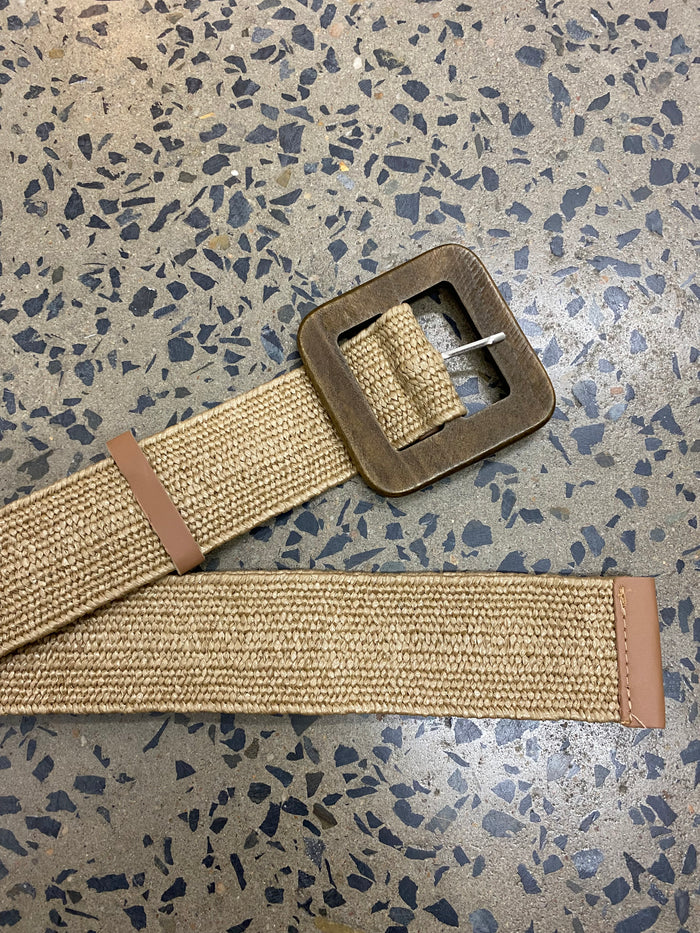 Boutique Belt - Square Buckle (Dark Beige)