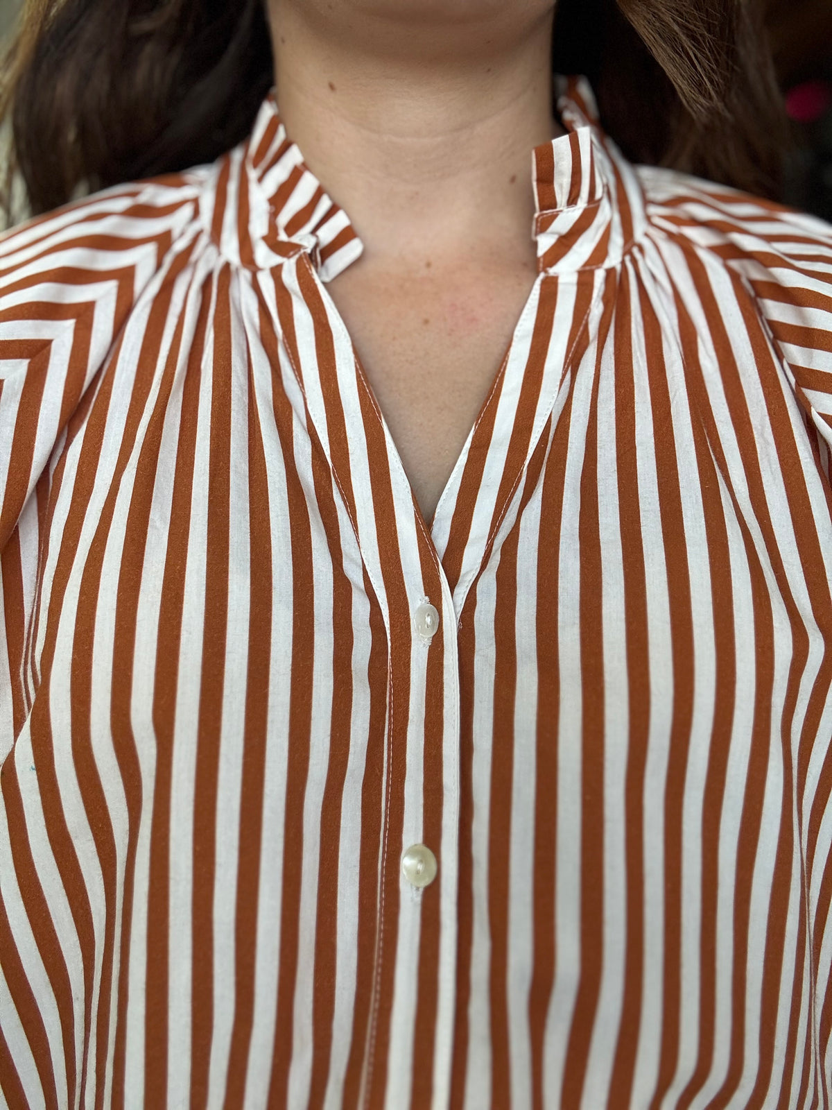 Rylan Top - Bown & White Stripe
