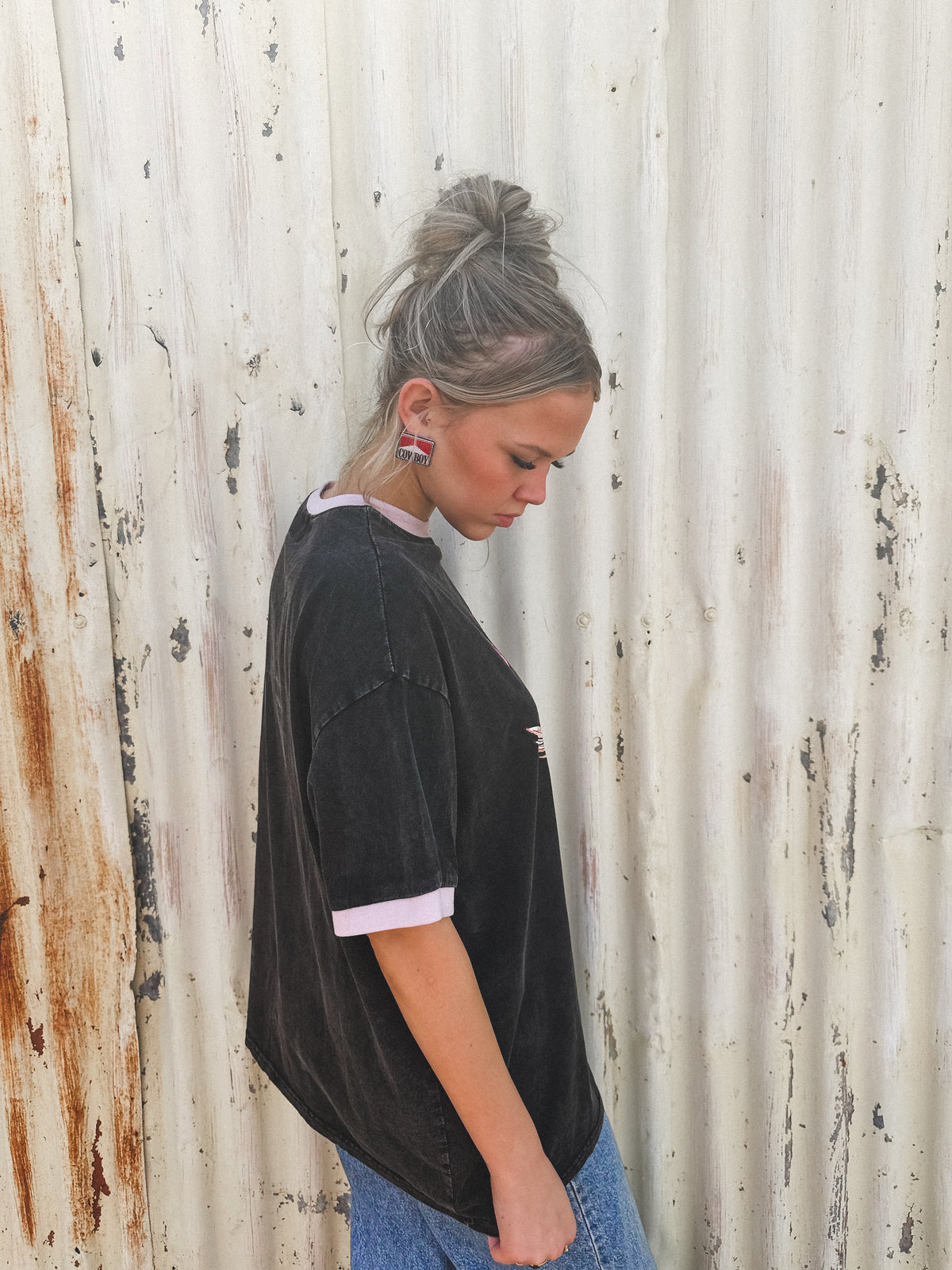 Doing My Best Oversized Tee - Charcoal