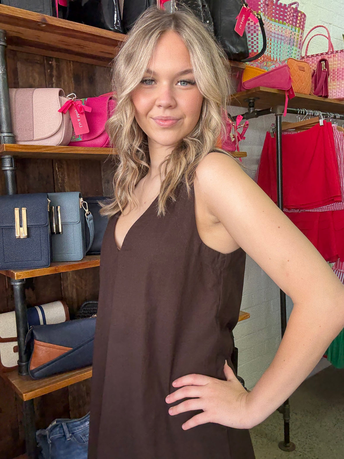 Essential Mini Dress - Brown