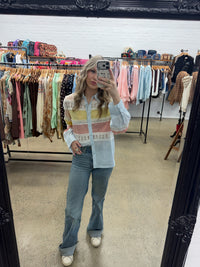 Georgie Top - Contrast Blue Lace