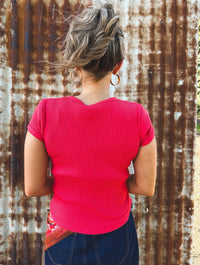Bailey Knit Top - Vibrant Red