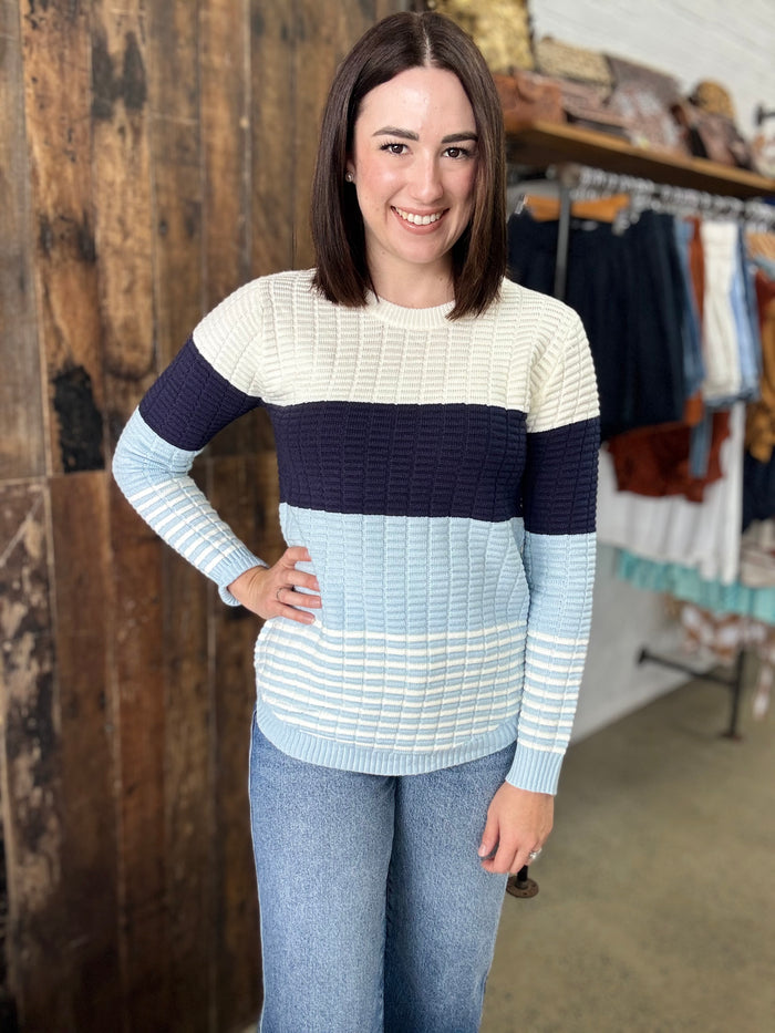 Myra Knit - Blue Stripe