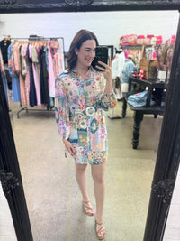 Kathryn Mini Dress - Floral Patchwork
