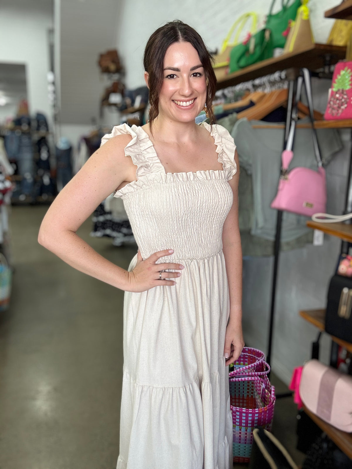 Lacy Maxi Dress - Natural