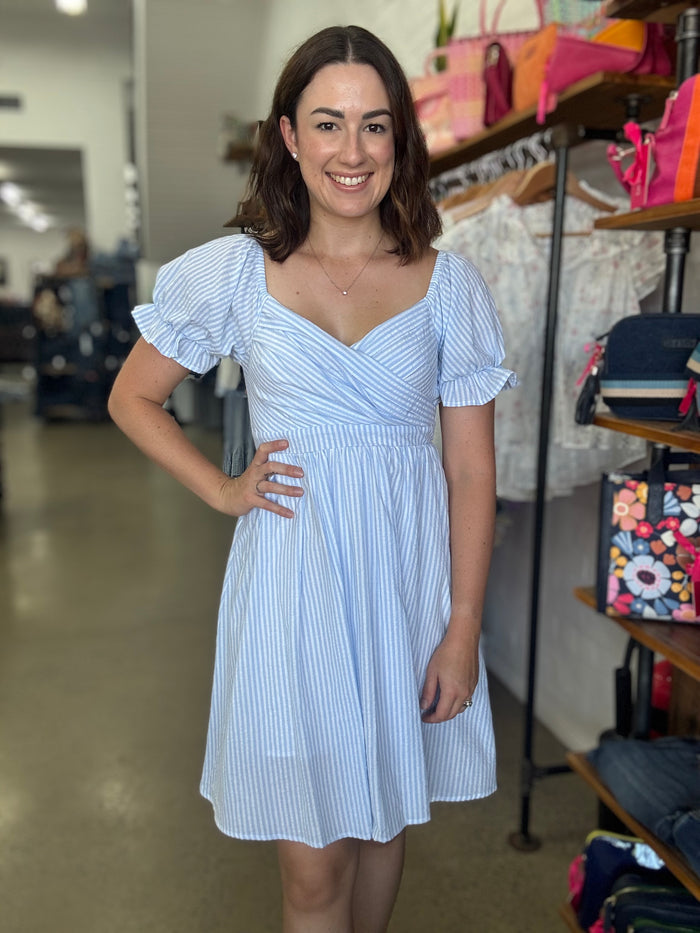 Stella Dress - Blue Stripe