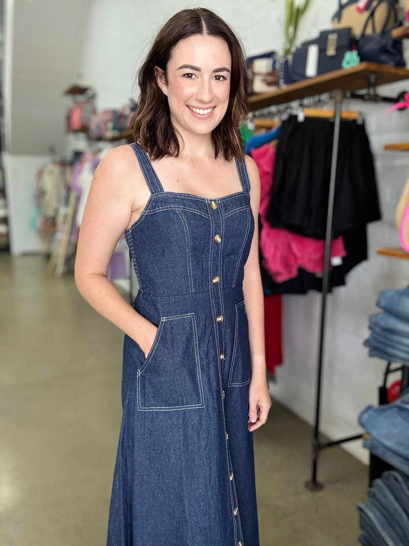 Belle Maxi Dress - Dark Denim