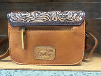 Goldie - Tooled Cowhide Crossbody