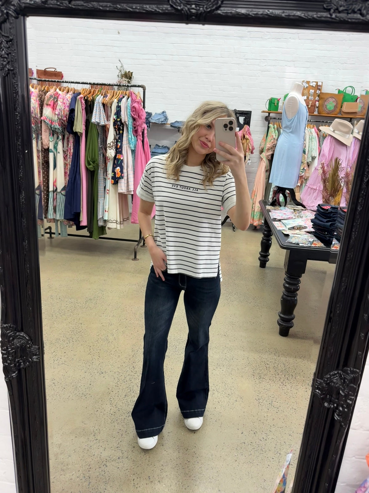 AAE Tee - White & Black Stripe