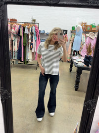 AAE Tee - White & Black Stripe