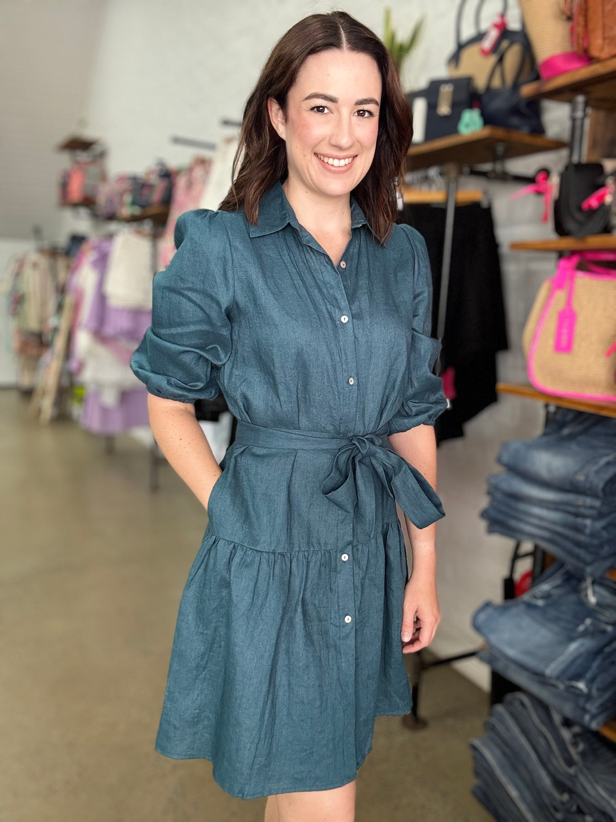 Capri Dress - Pine Green