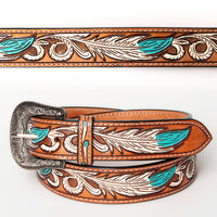 Western Belt - Turquoise Feather