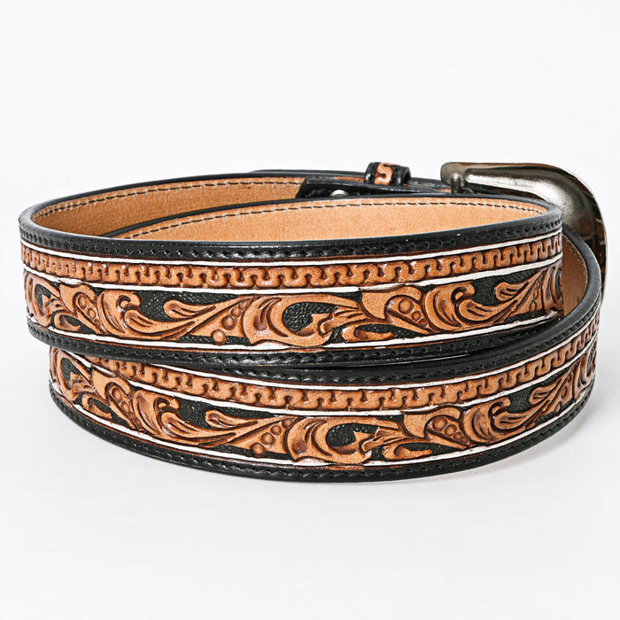 Western Belt - Dark Carved Leather