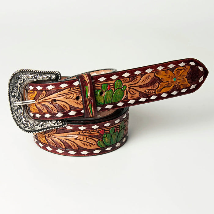 Western Belt - Cactus & Floral Tooled