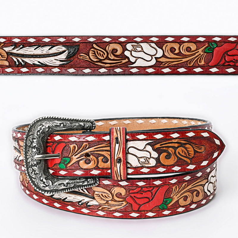 Western Belt - Feather and Rose