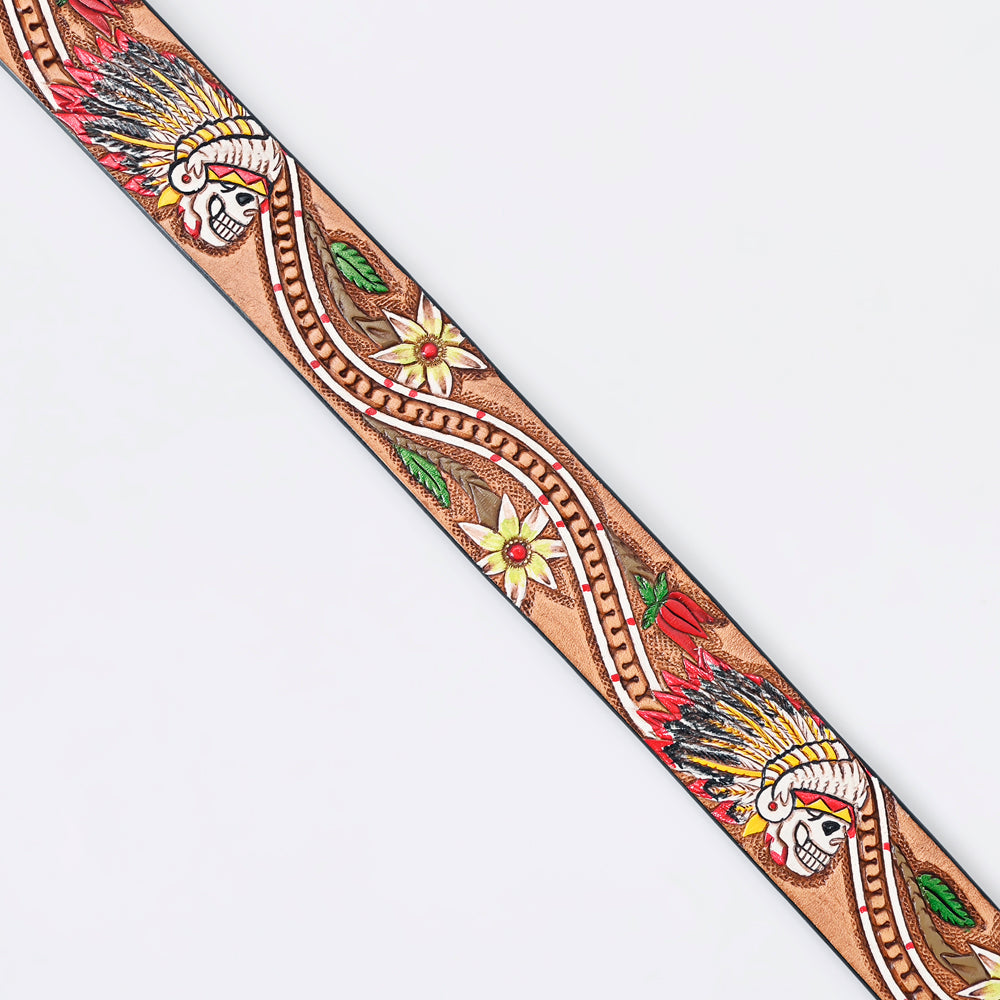 Western Belt - Indian Skull & Floral