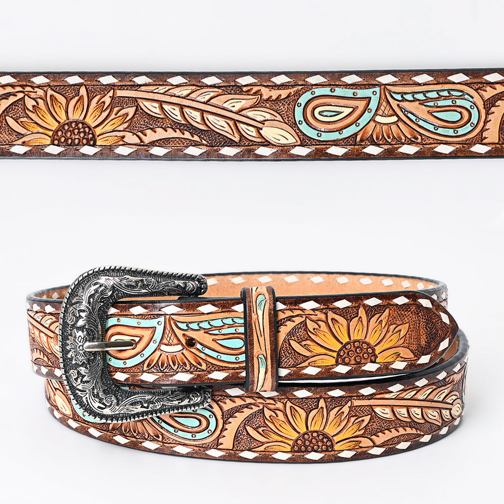 Western Belt - Sunflower & Floral Paisley