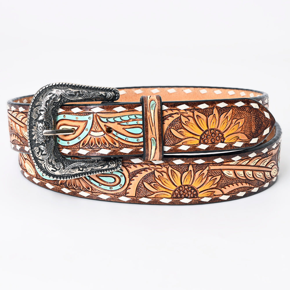 Western Belt - Sunflower & Floral Paisley