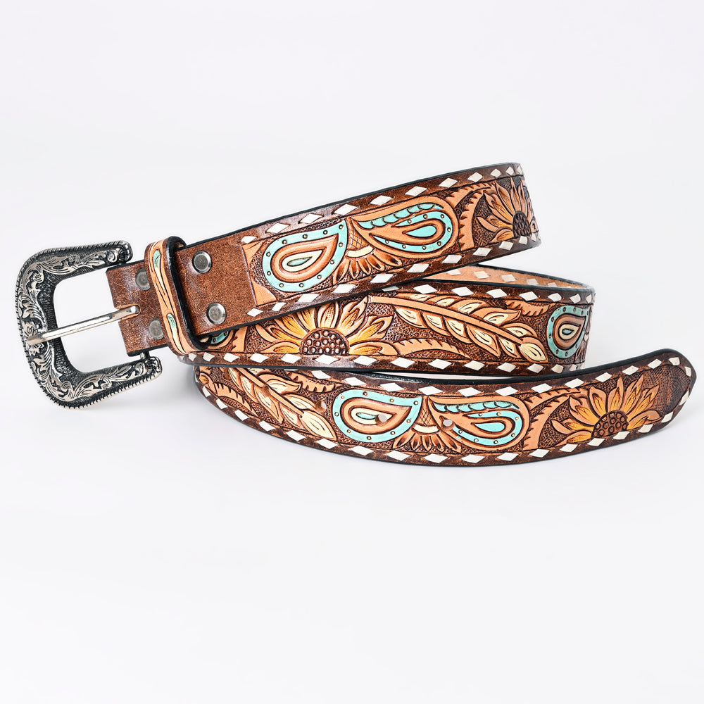 Western Belt - Sunflower & Floral Paisley