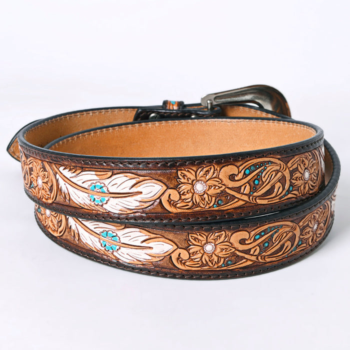 Western Belt - Feather & Floral Paisley